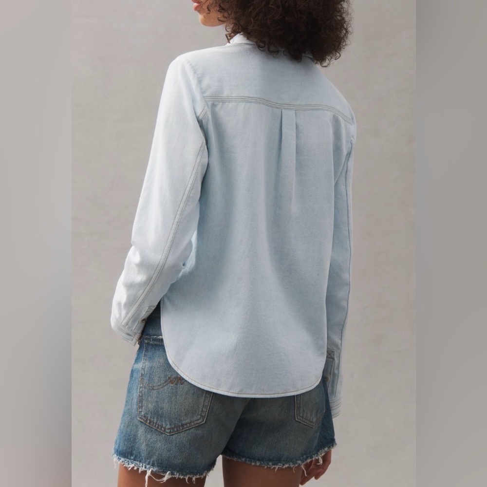 Anthropologie Pilcro Buttondown Denim  Patch Shirt - Picture 5 of 13